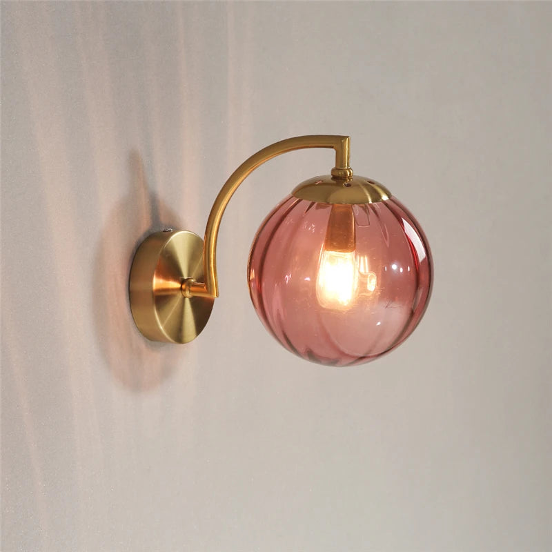 Applique Boule Verre Colorée – Déco Chic Chambre Salle de Bain