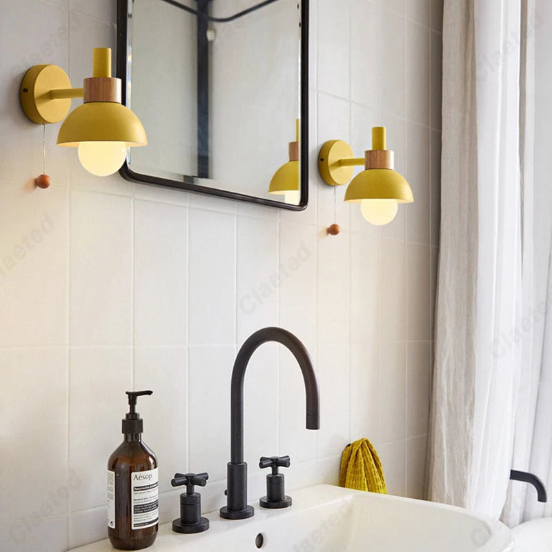Applique Scandinave Colorée Interrupteur Tirette – Chambre Salon