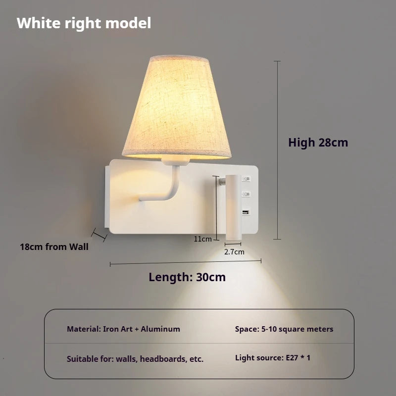 Applique LED Tactile USB Tête de Lit – Hôtel Chambre Design