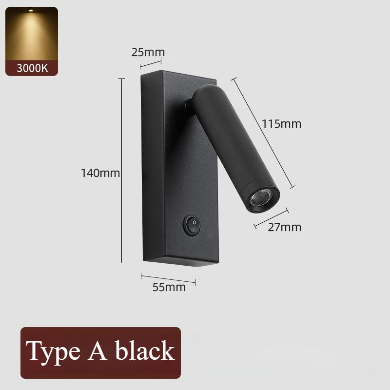 Applique LED Rotative Tactile USB – Lecture Salon Chambre Bureau
