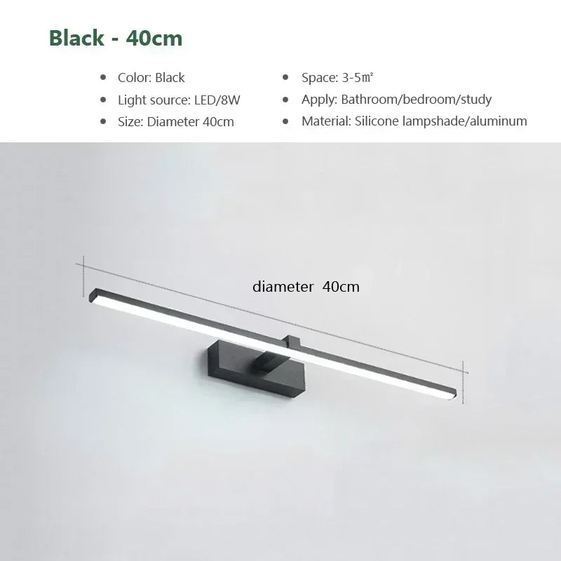 Applique Miroir LED Salle de Bain – Lumière Maquillage Vanité