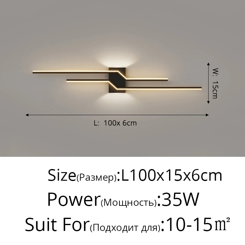 Applique LED Bande Minimaliste Loft – Fond Salon Chambre Design
