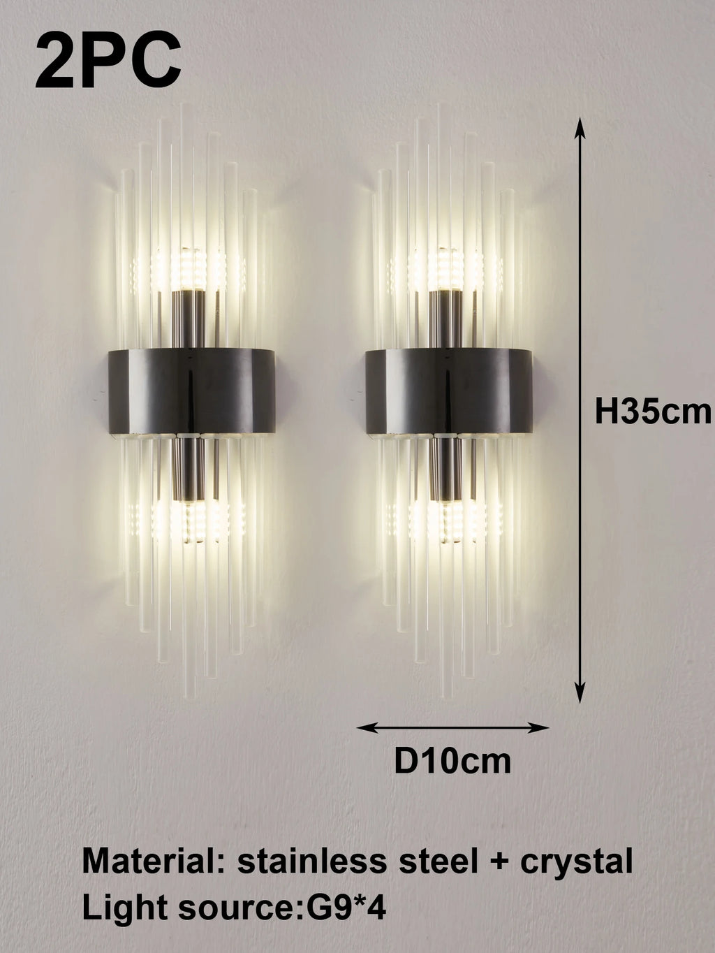 Applique Cristal Dorée G9 – Salon Chambre Style Luxe