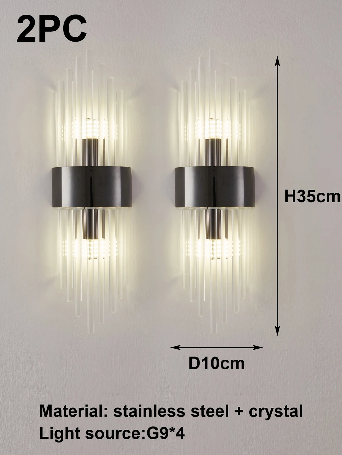 Applique Cristal Dorée G9 – Salon Chambre Style Luxe