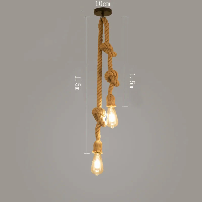 Applique Bois et Corde de Chanvre – Rétro Escalier Couloir Chambre