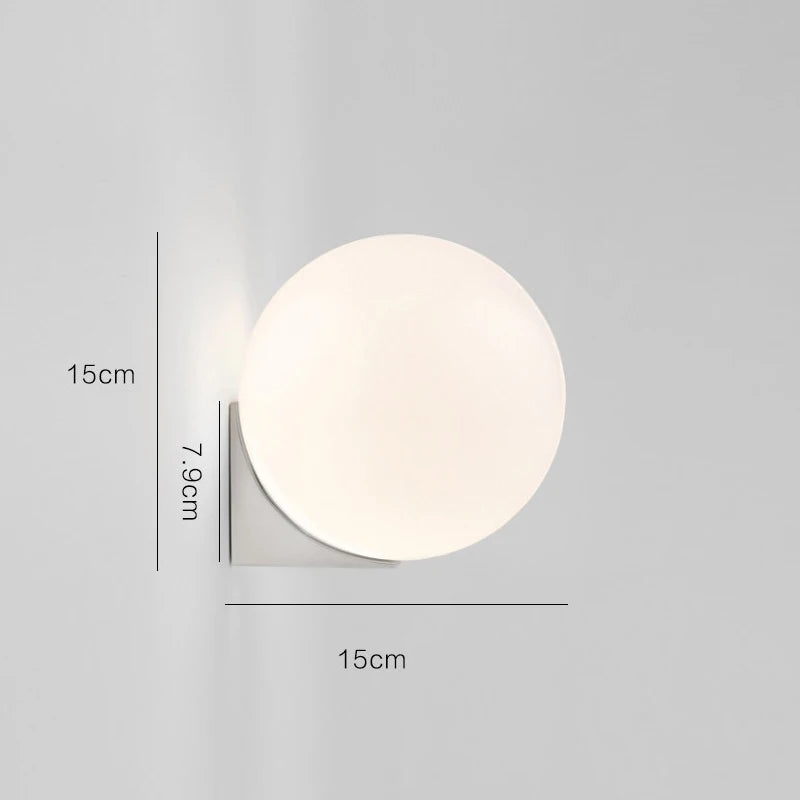 Applique Boule Verre Givré Doré – Minimaliste Scandinave Chambre