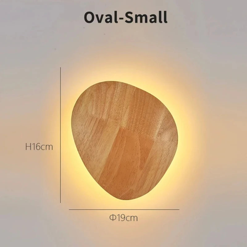 Applique Bois LED Ronde ou Ovale – Chambre Salon Bureau