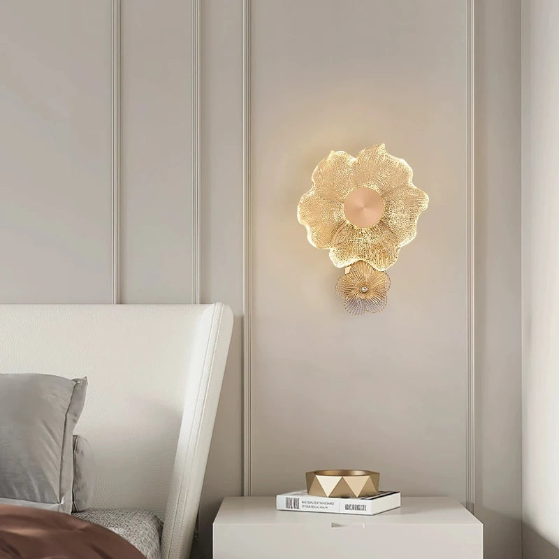 Applique Cristal Fleur Style Crème – Couloir Escalier Salon
