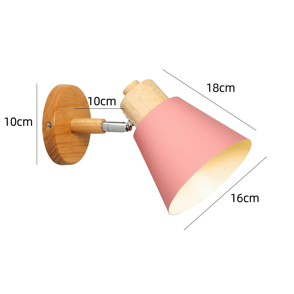 Wooden Wall Light Nordic Modern Bedroom Bedside Lamp Hallway Living Room Kitchen Industrial Wall Sconce E27 Home Decor Lighting