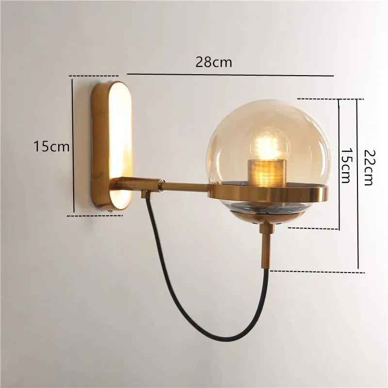 Applique Boule Verre Colorée – Déco Chic Chambre Salle de Bain