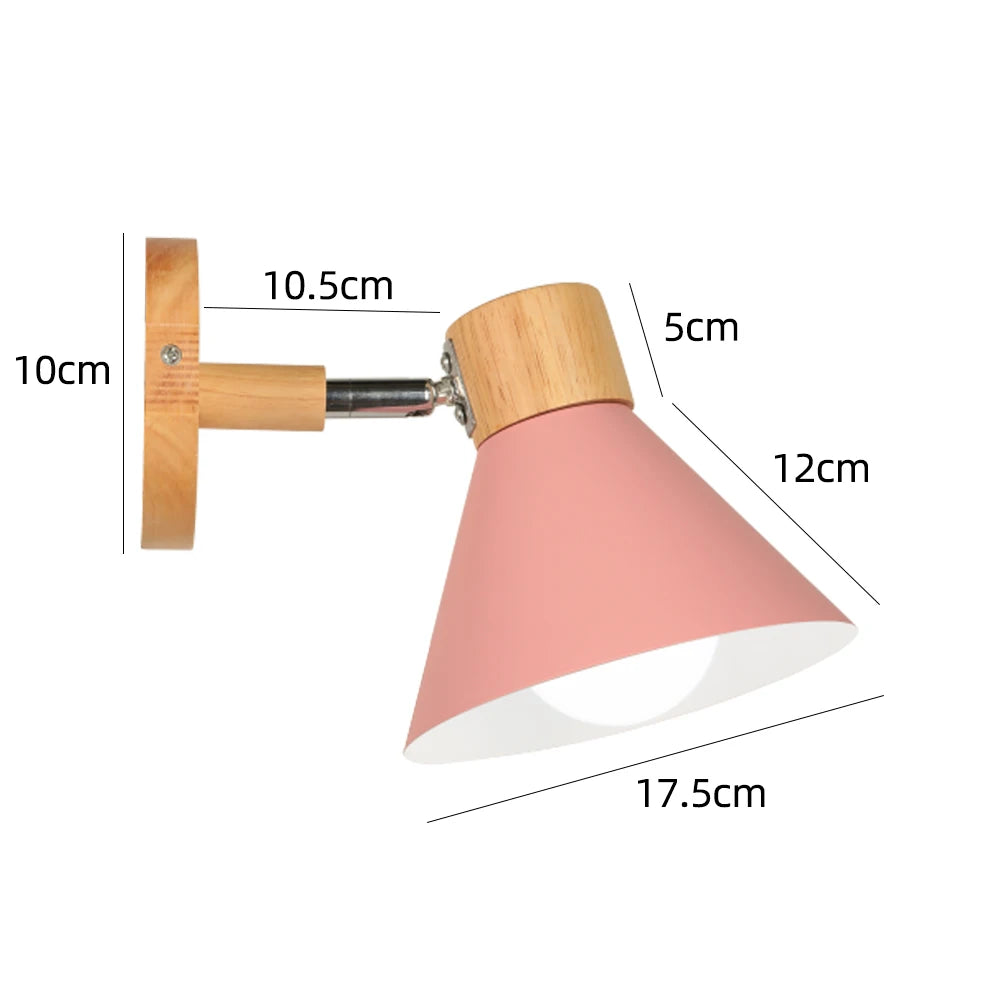 Wooden Wall Light Nordic Modern Bedroom Bedside Lamp Hallway Living Room Kitchen Industrial Wall Sconce E27 Home Decor Lighting