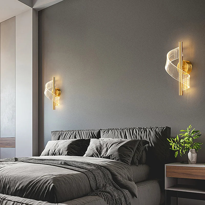 Applique Spirale LED Nordique – Chambre Salon Fond de Mur