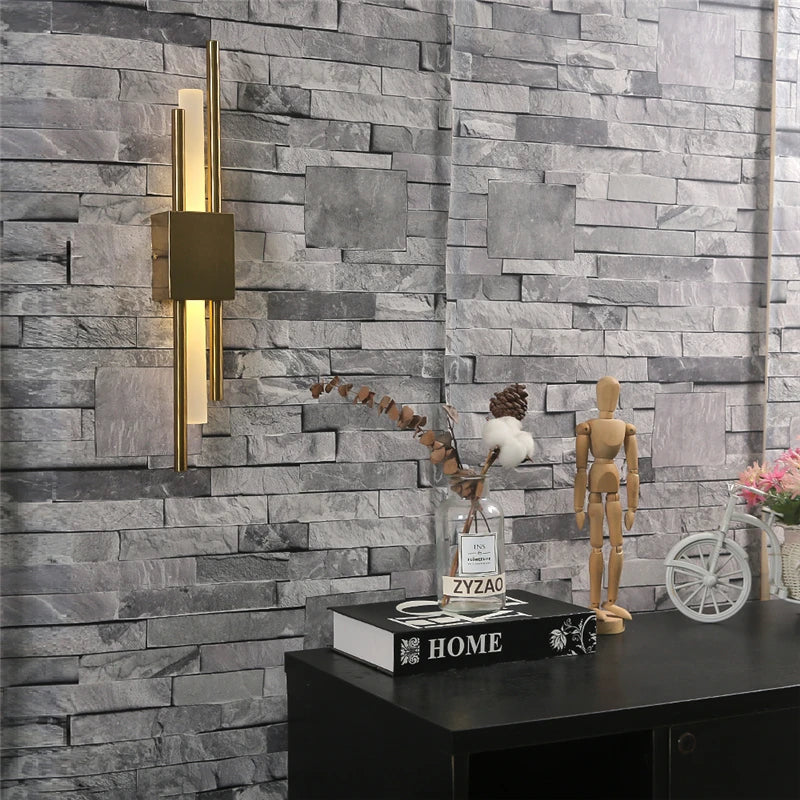 Applique Tube Acrylique Noir Doré – Salon Chambre Couloir Design
