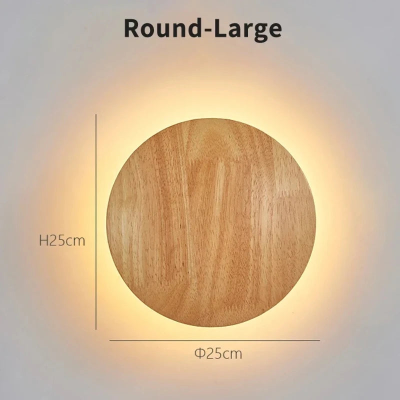 Applique Bois LED Ronde ou Ovale – Chambre Salon Bureau