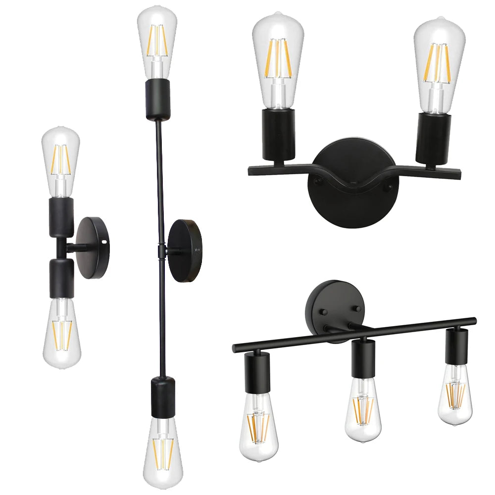 Applique Industrielle Noire Double Tête – Salon Chambre Couloir