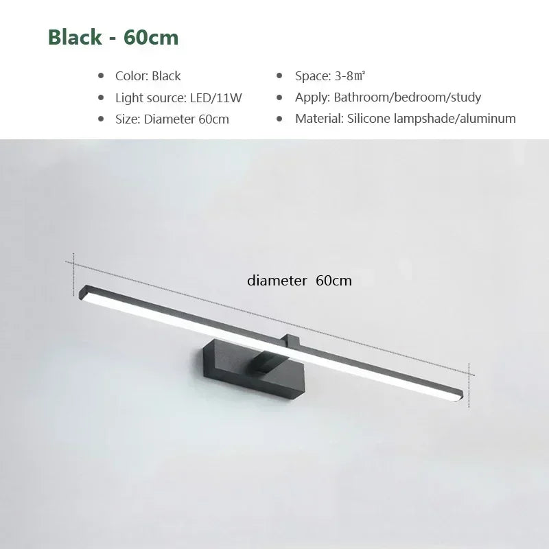 Applique Miroir LED Salle de Bain – Lumière Maquillage Vanité