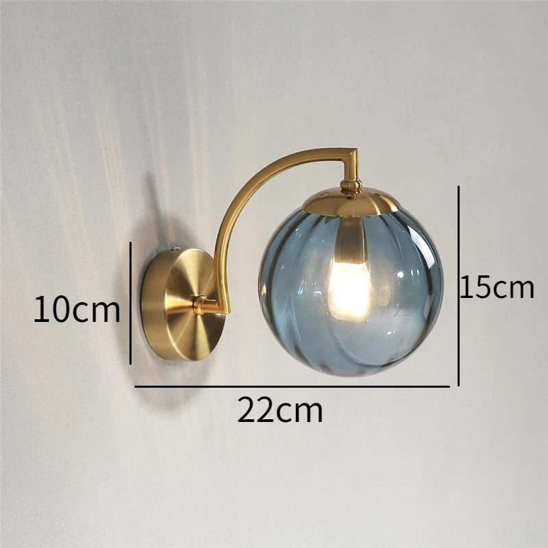Applique Boule Verre Colorée – Déco Chic Chambre Salle de Bain