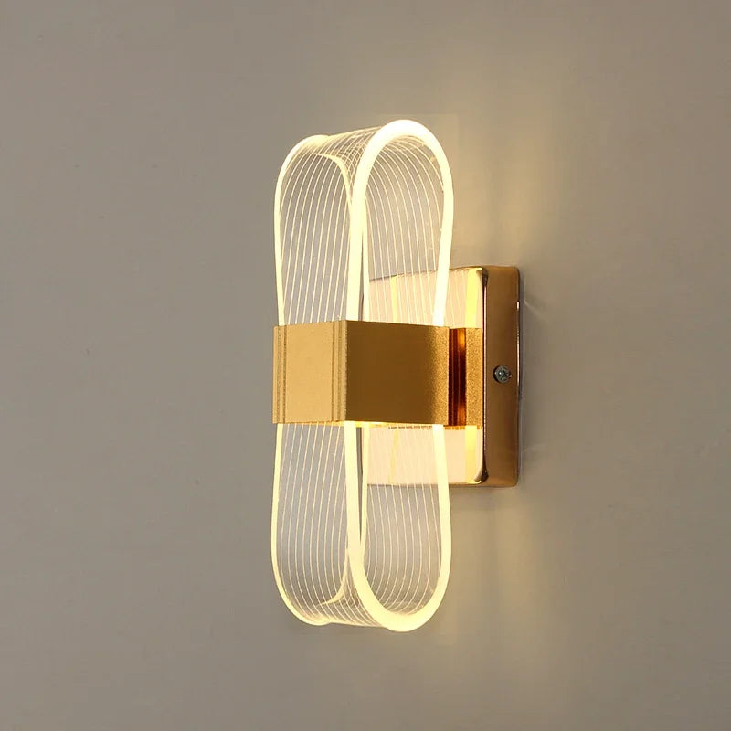Applique LED Dorée Nordique – Salon Chambre Fond de Mur