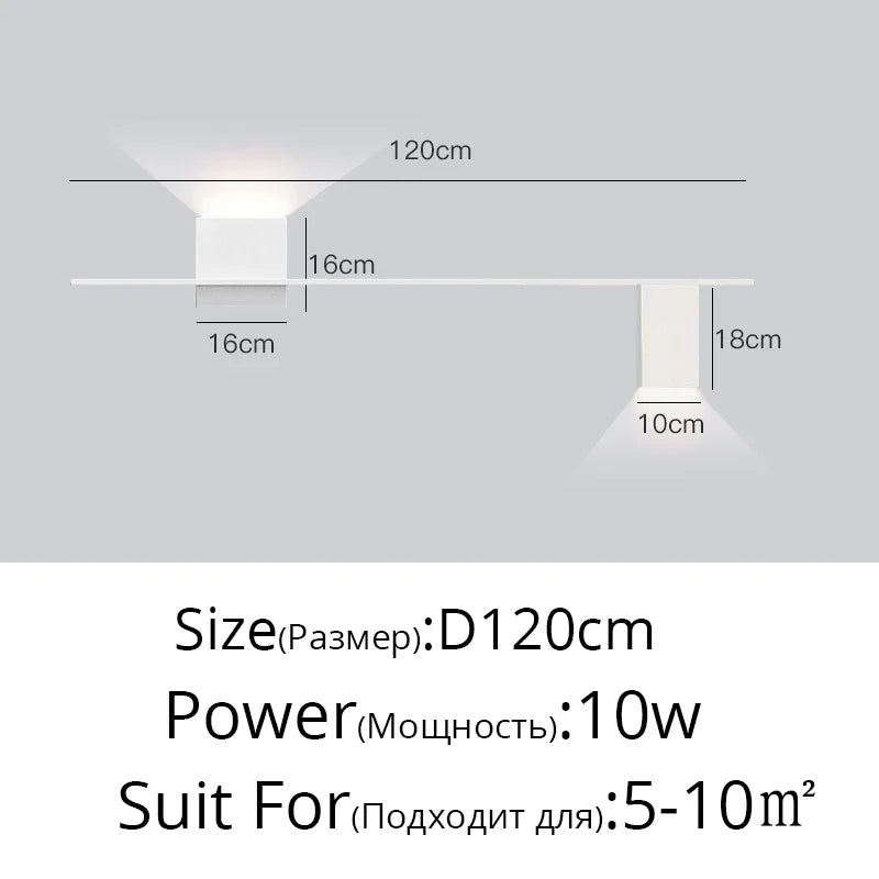 Applique Linéaire Fer Design Contemporain – Simple ou Double Tête
