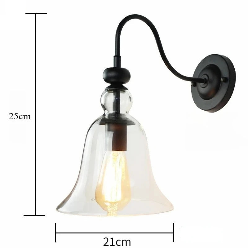 Applique Verre Cloche Américaine – Vintage Chambre Salon Couloir
