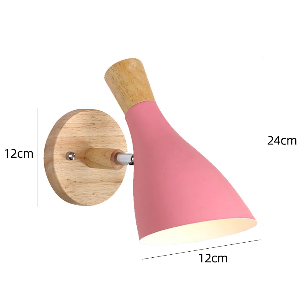 Wooden Wall Light Nordic Modern Bedroom Bedside Lamp Hallway Living Room Kitchen Industrial Wall Sconce E27 Home Decor Lighting