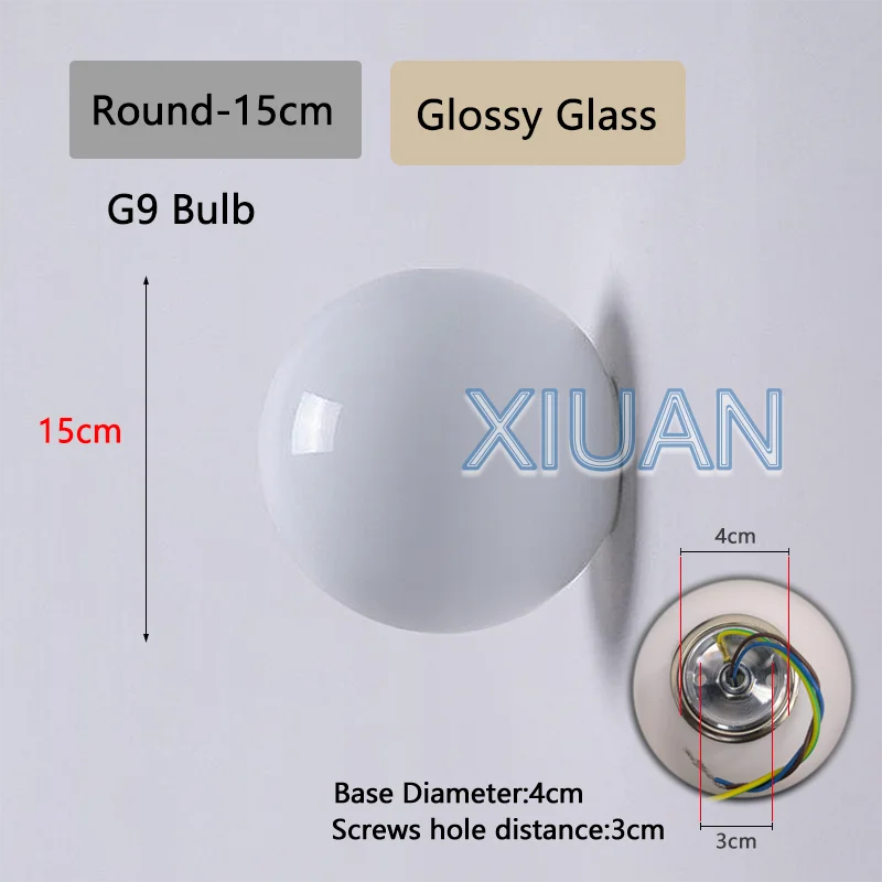 Applique Boule Verre Laiteux Français Bauhaus – Chambre Salle de Bain