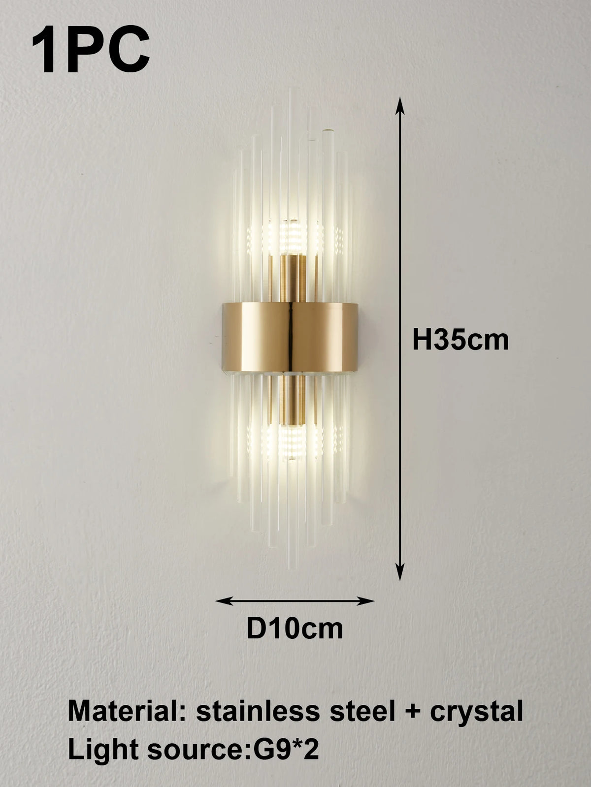 Applique Cristal Dorée G9 – Salon Chambre Style Luxe