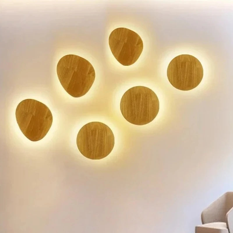Applique Bois LED Ronde ou Ovale – Chambre Salon Bureau