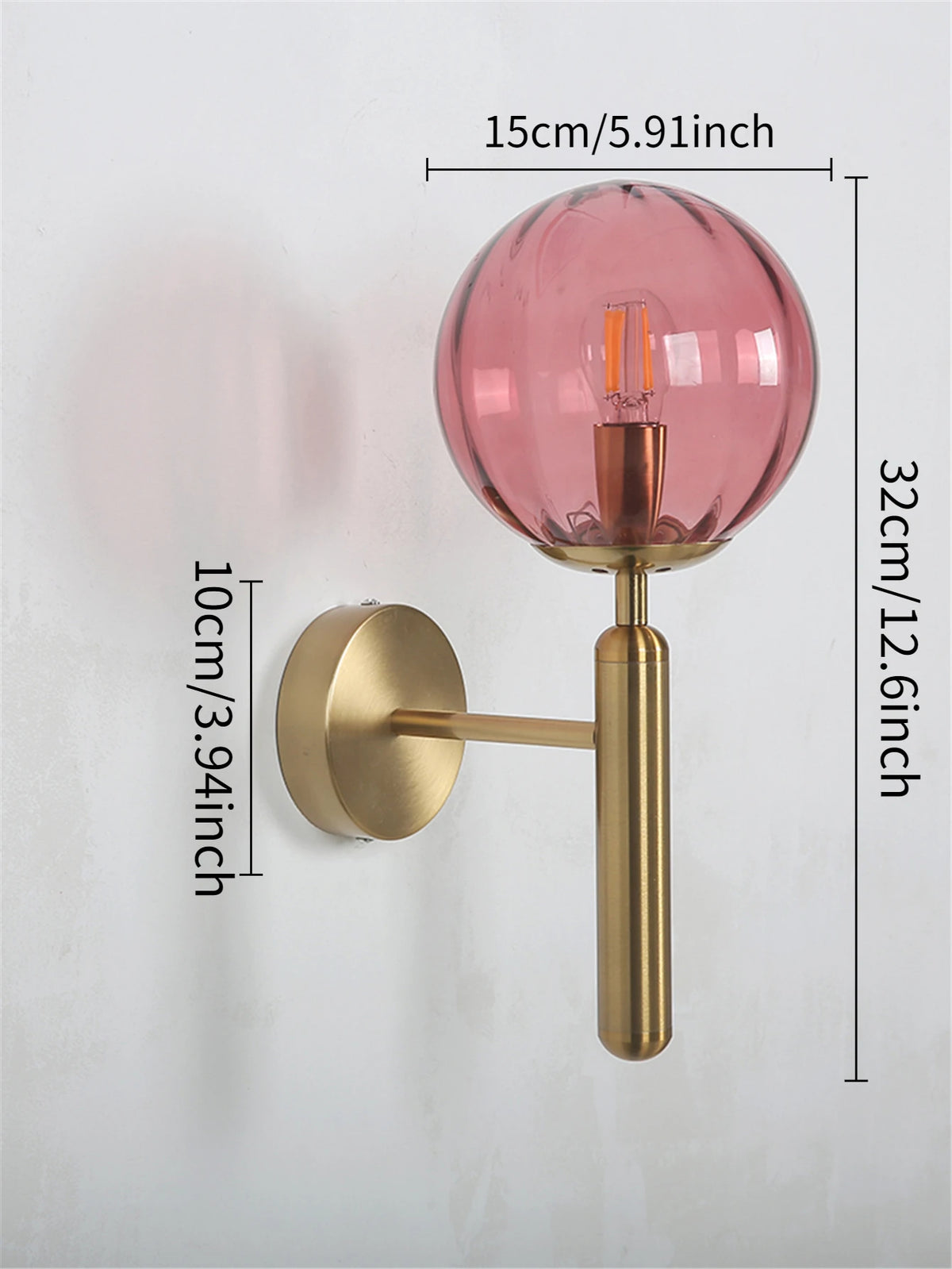 Applique Boule Verre Colorée – Déco Chic Chambre Salle de Bain