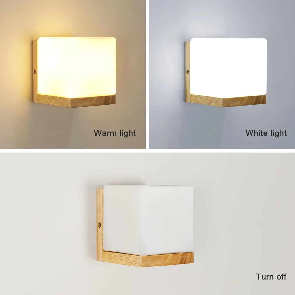 Applique Bois Carré Minimaliste Nordique – Chambre Couloir Hôtel