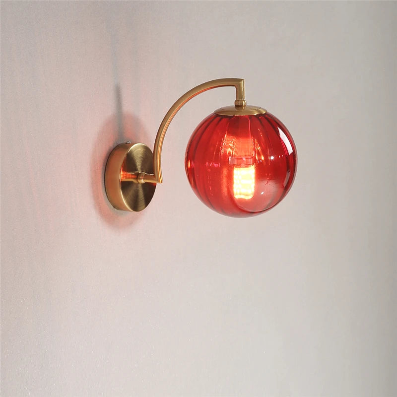 Applique Boule Verre Colorée – Déco Chic Chambre Salle de Bain