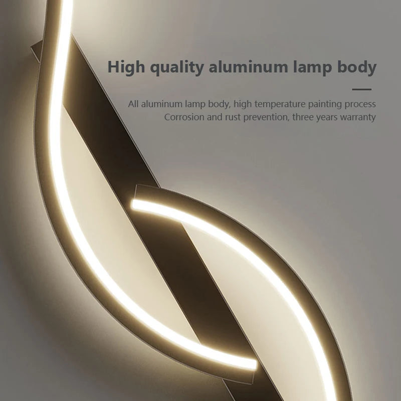 Applique LED Ondulée Aluminium – Chambre Salon Design Contemporain