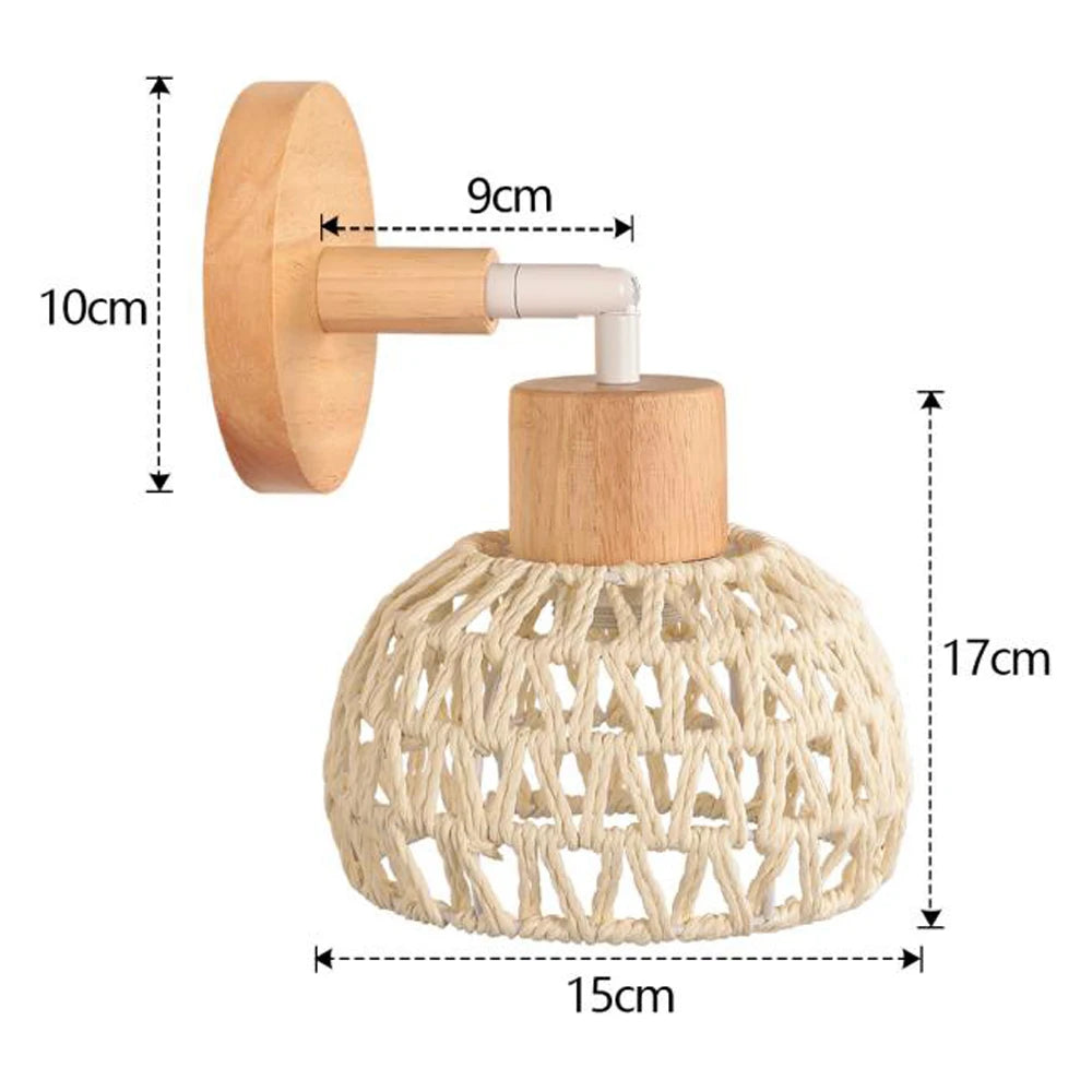 Applique Rotin Tressé Chanvre Naturel – Abat-Jour Bohème Authentique