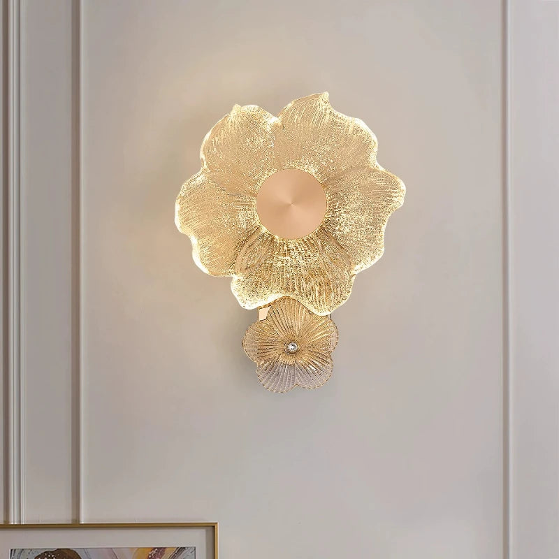Applique Cristal Fleur Style Crème – Couloir Escalier Salon