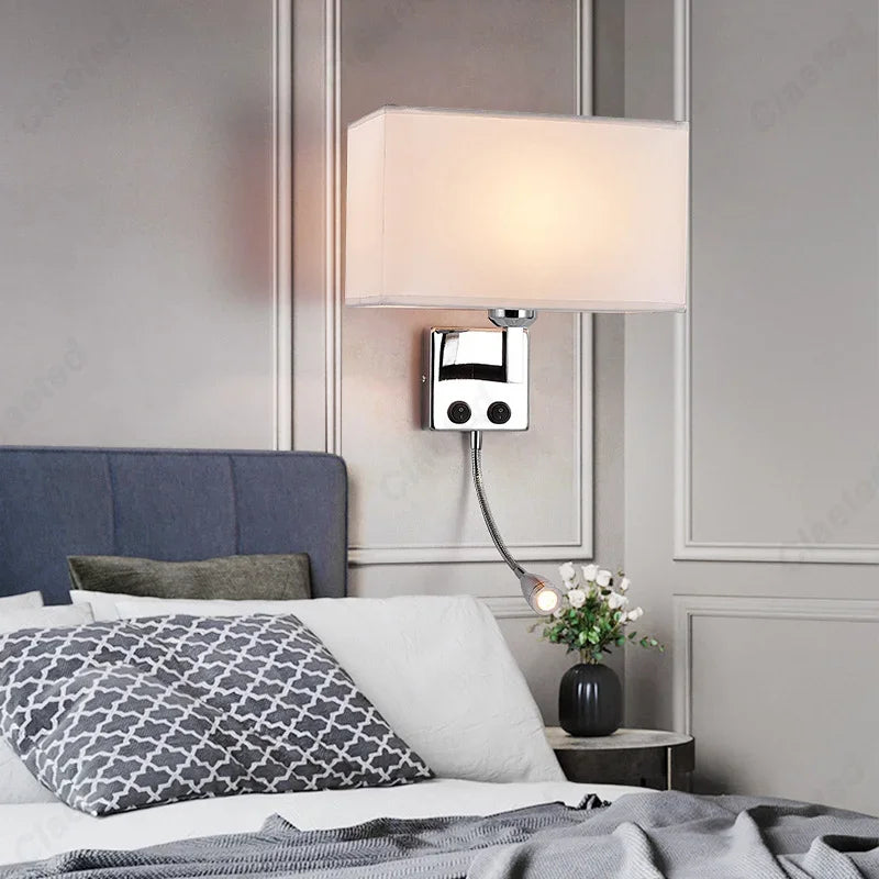 Applique Abat-Jour Tissu Orientable – Spot Lecture Ajustable