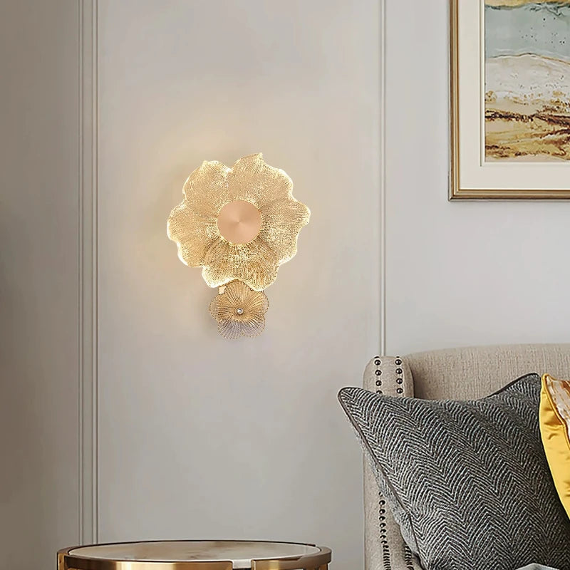 Applique Cristal Fleur Style Crème – Couloir Escalier Salon