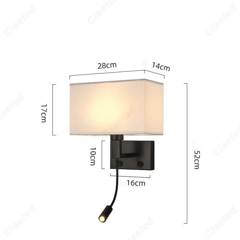 Applique Murale Orientable Abat-Jour Tissu – Chambre Salon Couloir