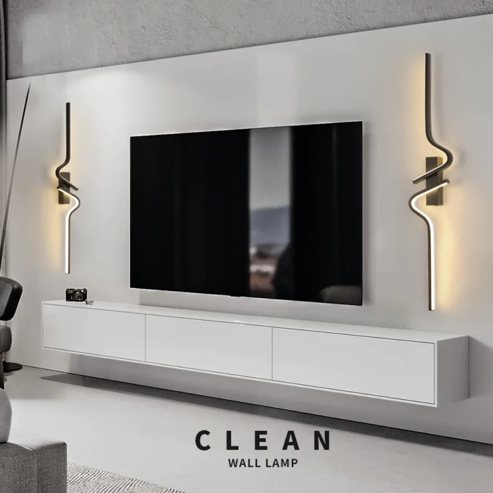 Applique LED Ligne Noire Design – Couloir Escalier Balcon