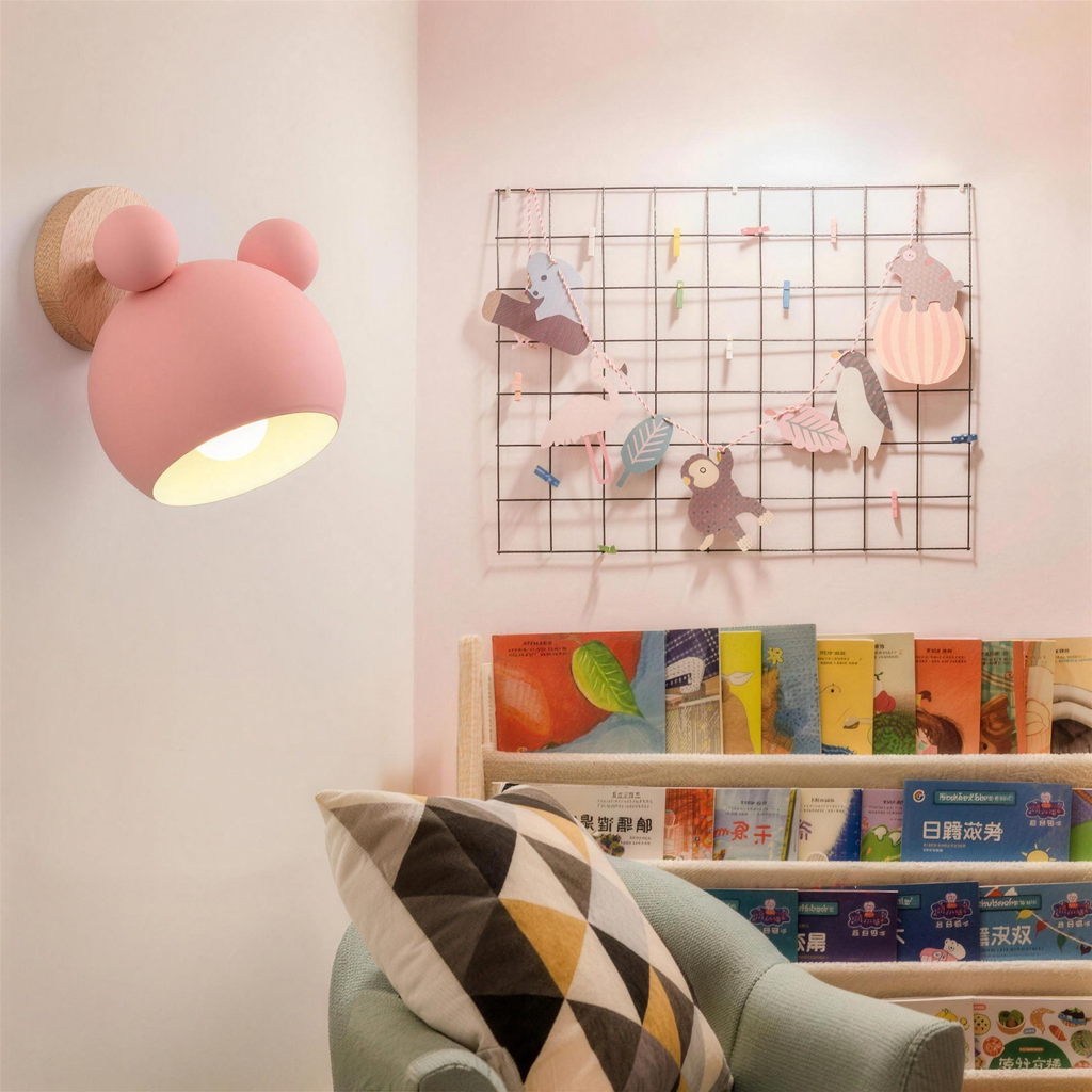 Applique Murale Enfant Mickey rose - chambre enfant