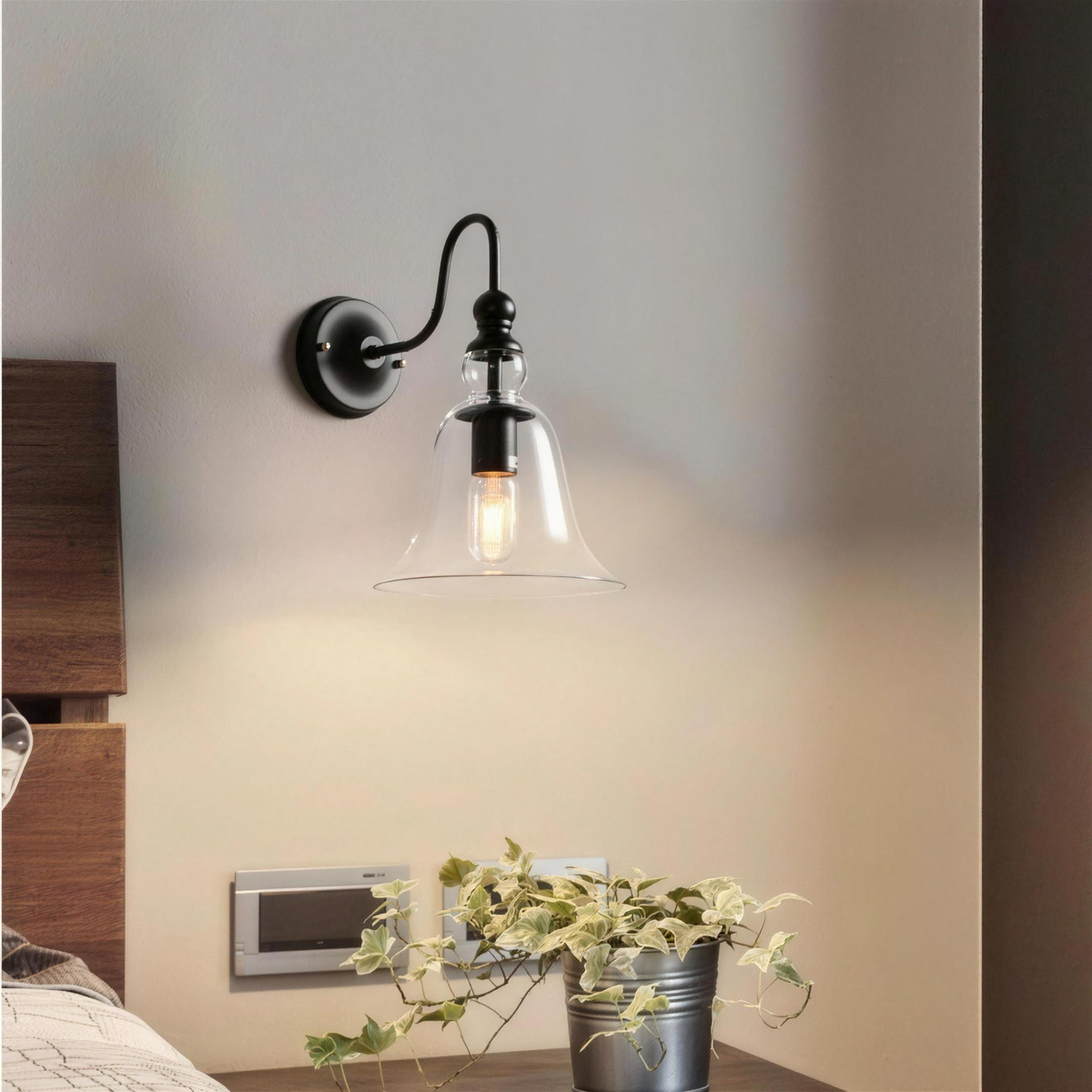 Applique Verre Cloche Americaine - chambre