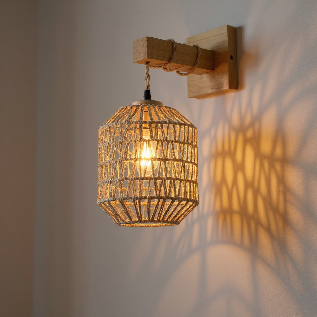 Applique Bambou Ronde Japonaise - variante corde jute