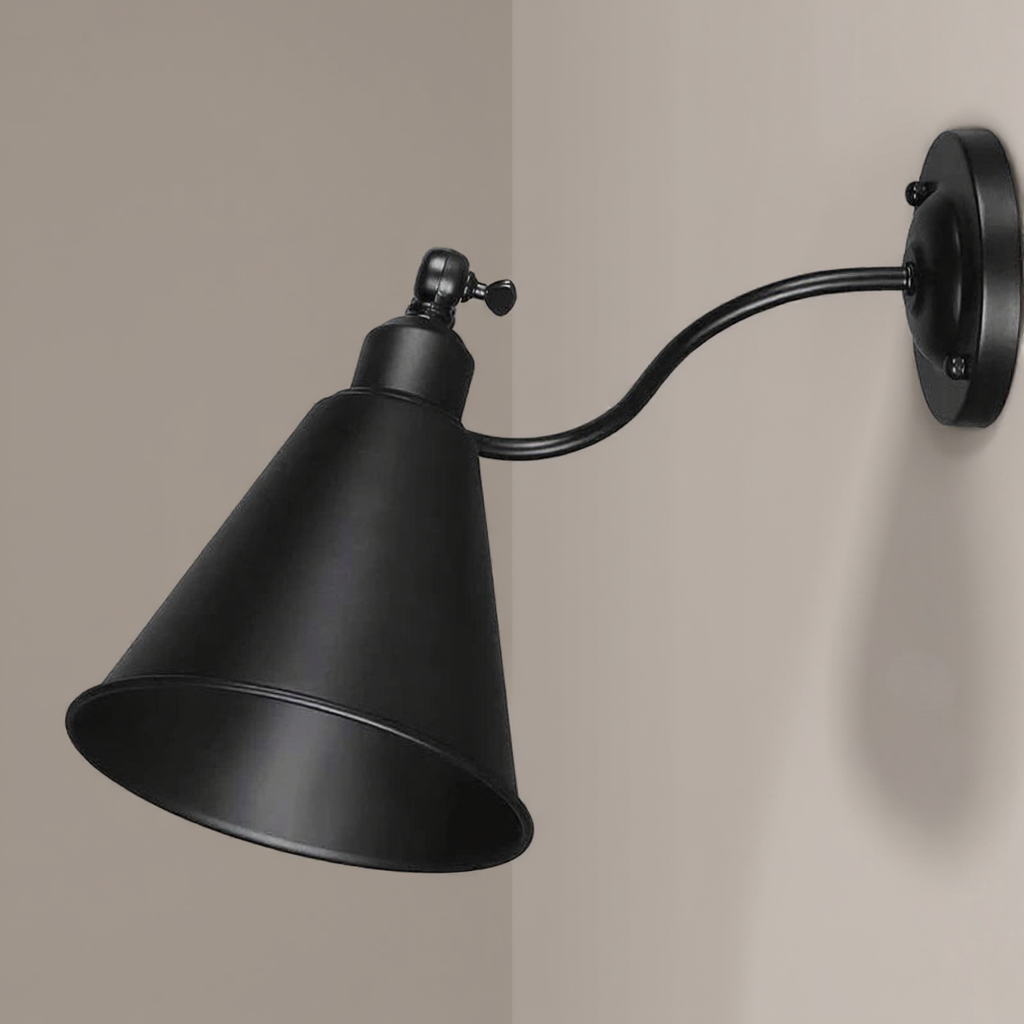 Applique Conique Fer Noir Mat - angle orientable
