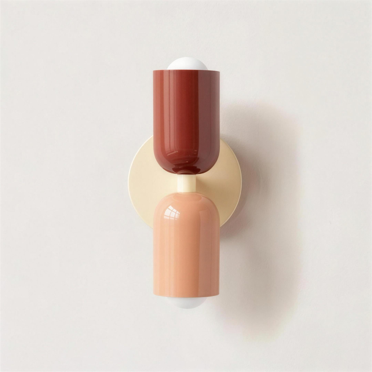 Applique macaron variante rouge pêche