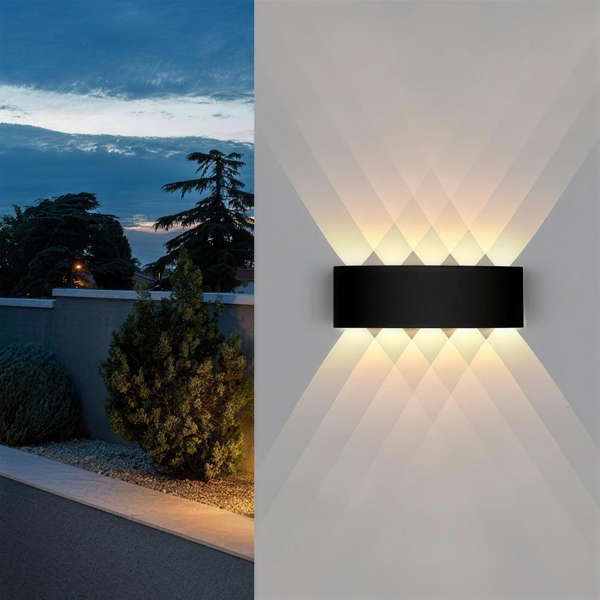 Applique LED double faisceau blanche - crepuscule