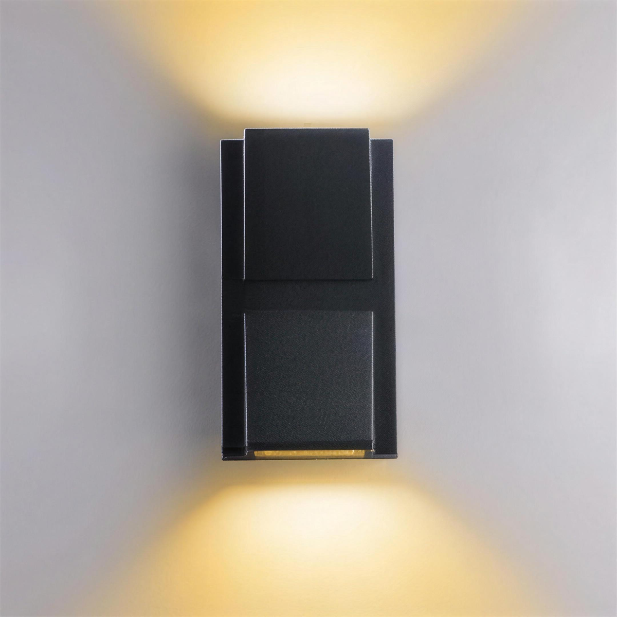 Applique LED noire double faisceau - lumiere chaude
