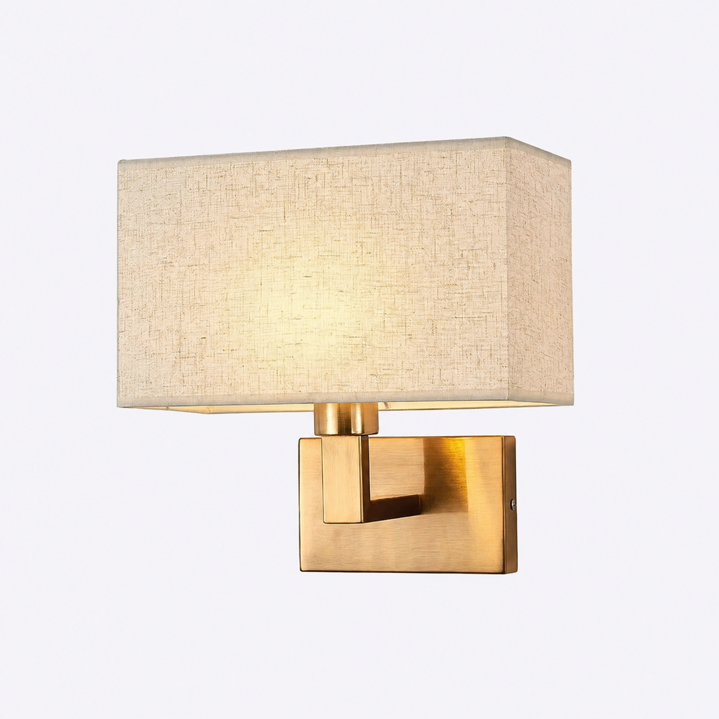 Applique orientable abat-jour tissu laiton - vue produit