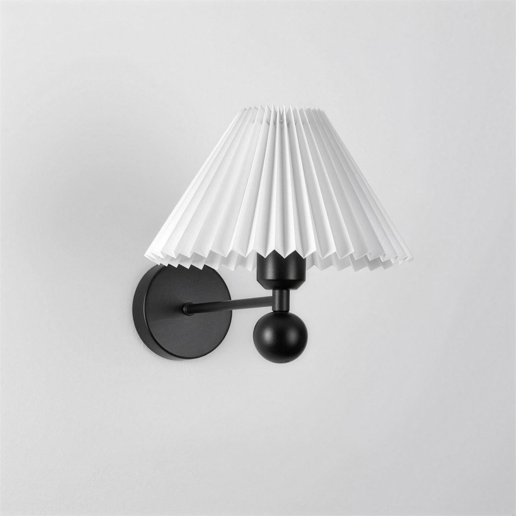 Applique abat-jour plisse noir - vue produit