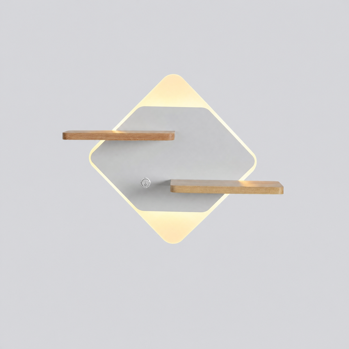 Applique LED etagere carree blanche - variante blanc