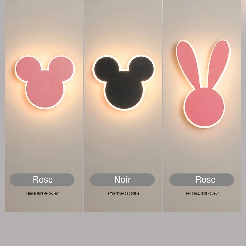 Applique Mickey LED – Veilleuse Créative Chambre Enfant