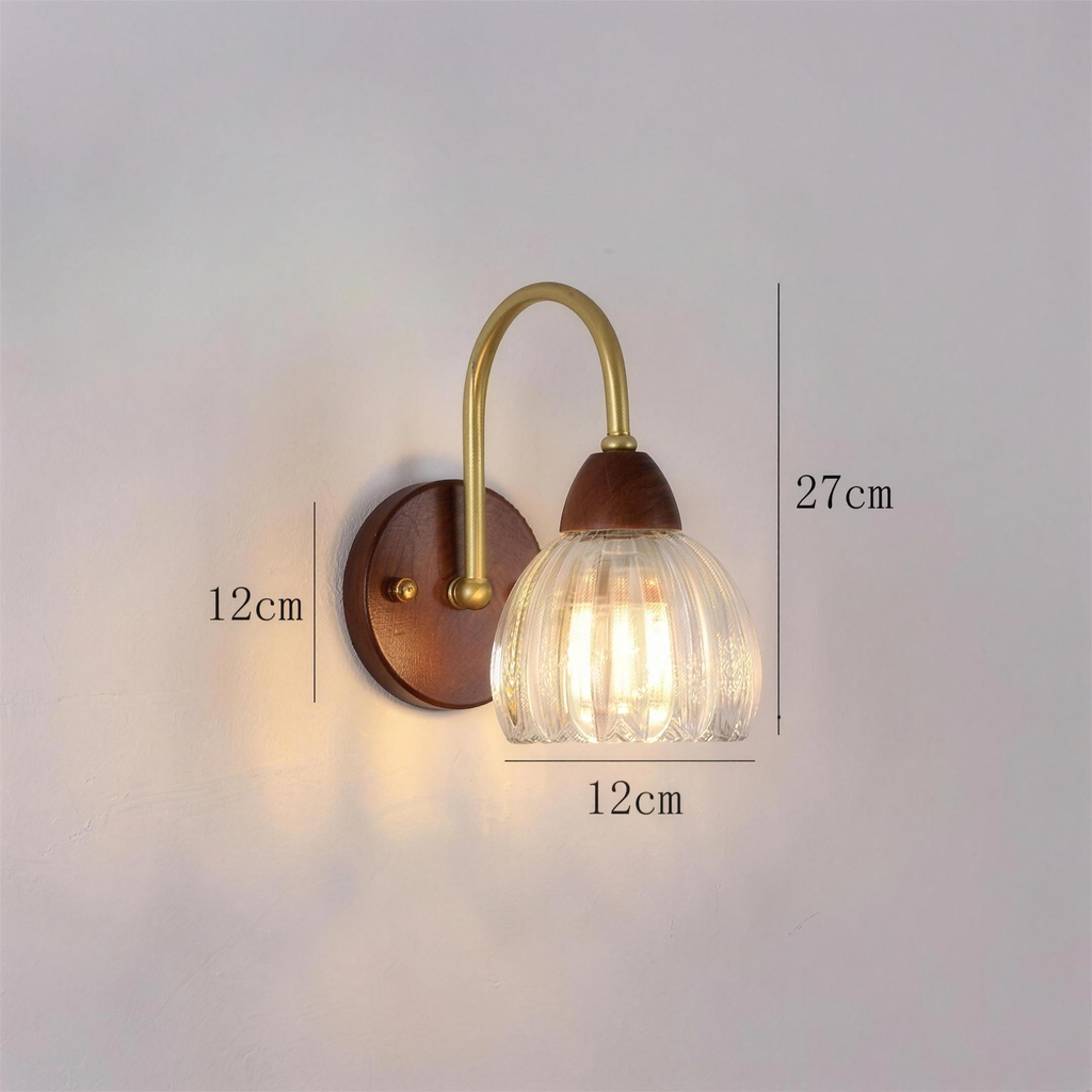 Applique cuivre verre opalin modele F